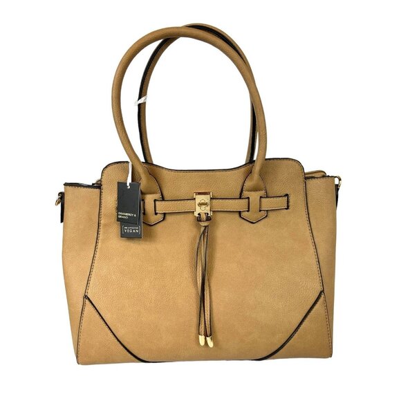 Gramercy Grand Shoulder Handbag Faux Leather Purse Detachable Strap Zip Closure - Picture 1 of 12